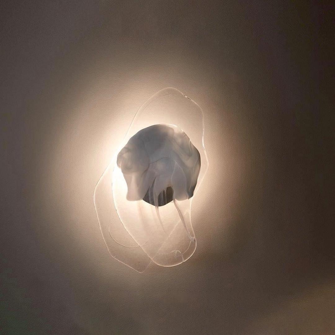 LED Wall Light Crafted from Molded Glass
