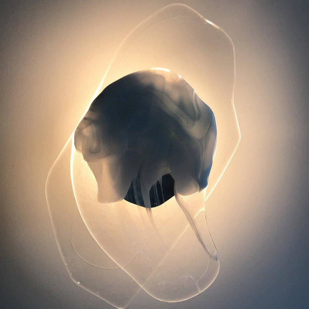 LED Wall Light Crafted from Molded Glass