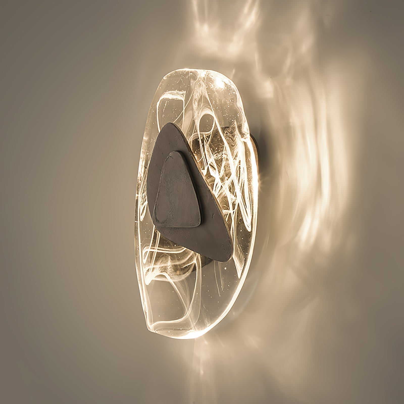LED Wall Light Crafted from Molded Glass