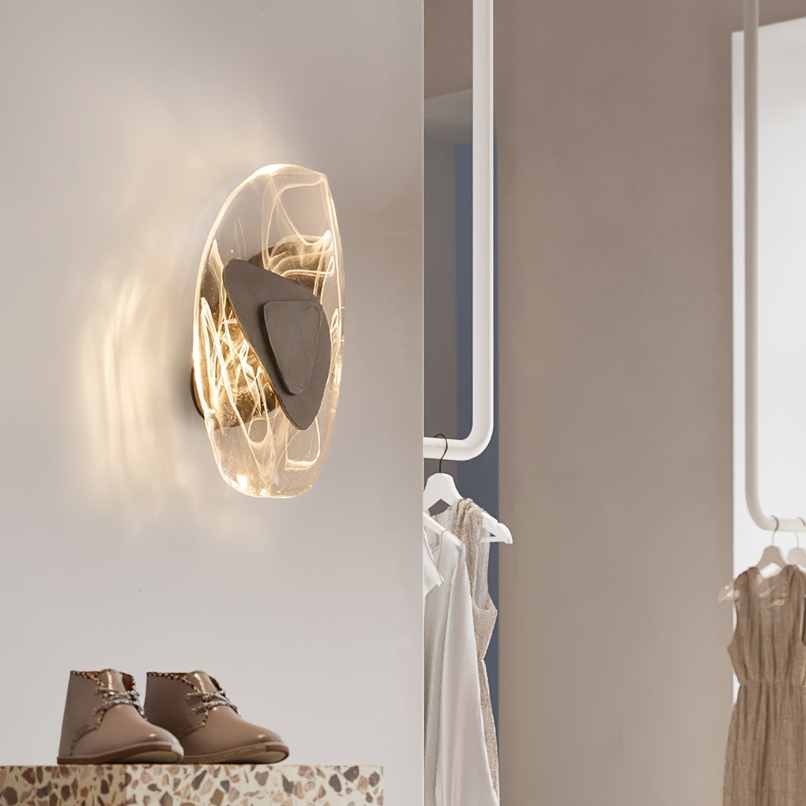 LED Wall Light Crafted from Molded Glass
