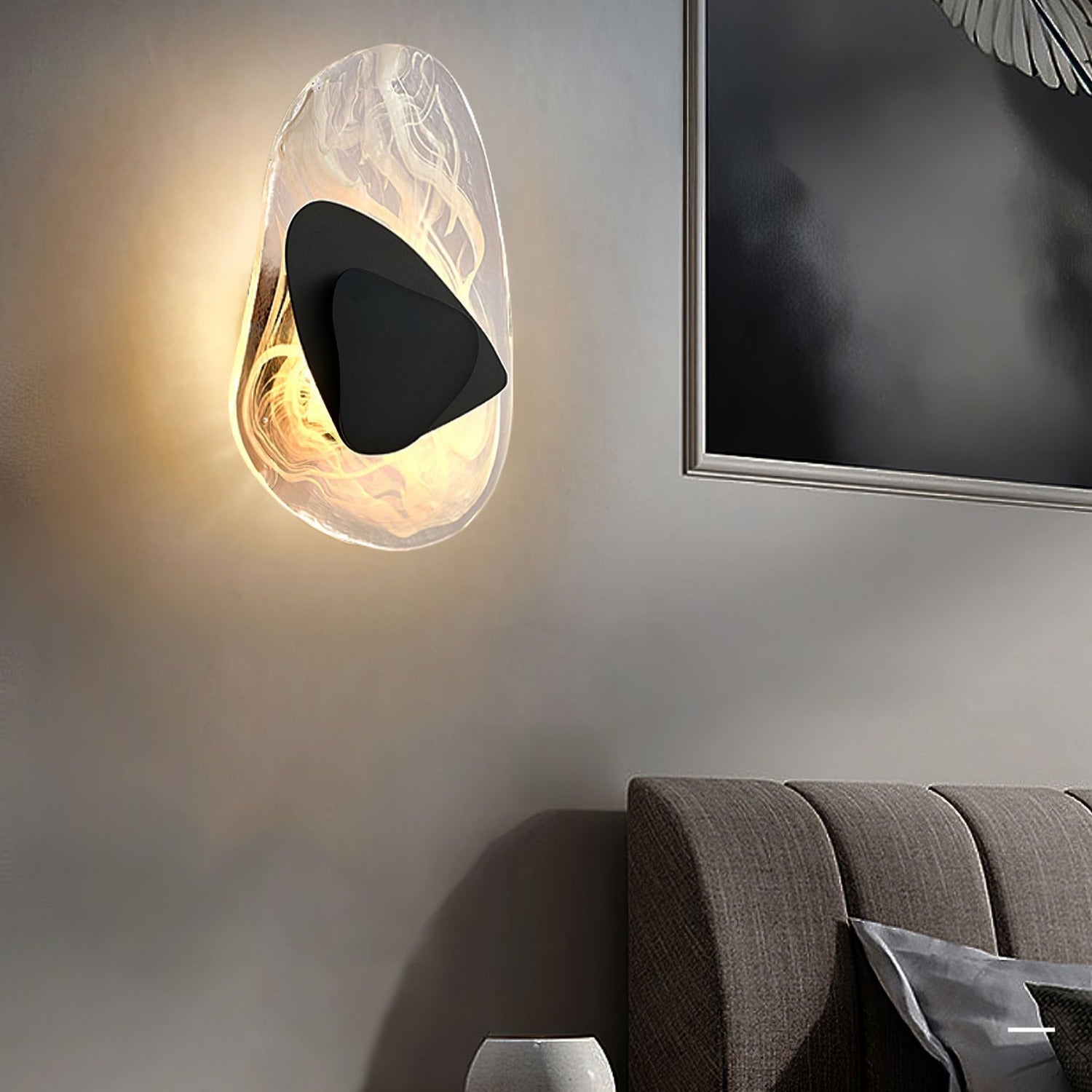 LED Wall Light Crafted from Molded Glass