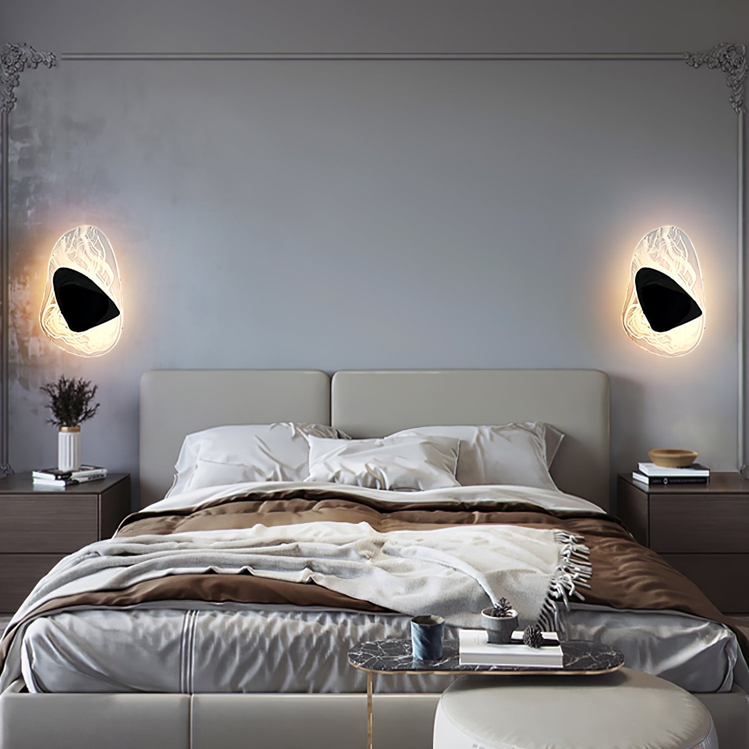 LED Wall Light Crafted from Molded Glass