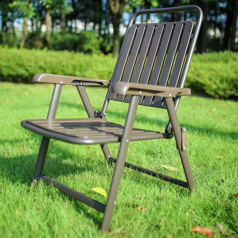 Portable Camping Chair with Steel Frame, Footrest and Arm Support