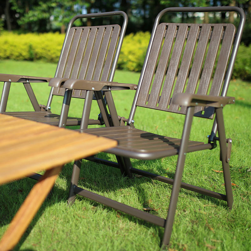 Portable Camping Chair with Steel Frame, Footrest and Arm Support