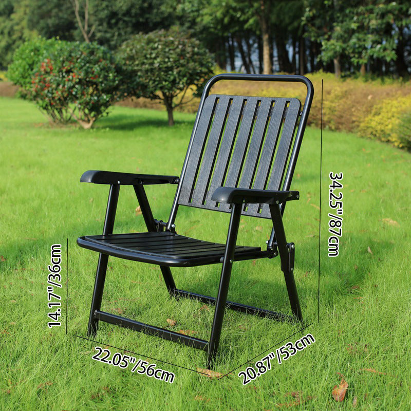Portable Camping Chair with Steel Frame, Footrest and Arm Support