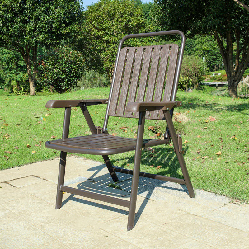Portable Camping Chair with Steel Frame, Footrest and Arm Support