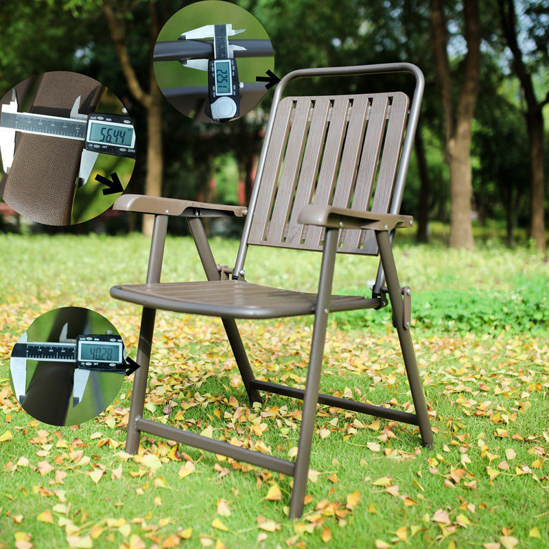 Portable Camping Chair with Steel Frame, Footrest and Arm Support