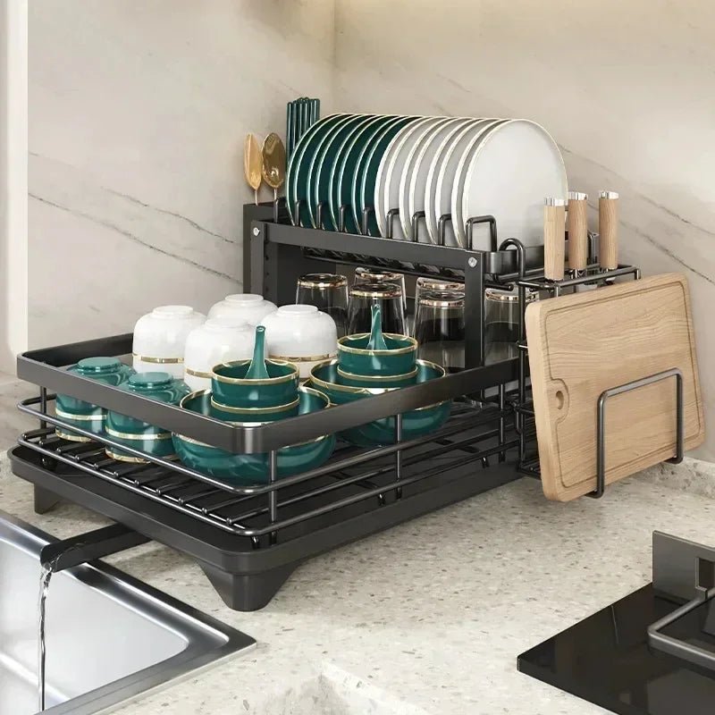 Compact Stainless Steel Dish Organizer - Perfect for Small Spaces