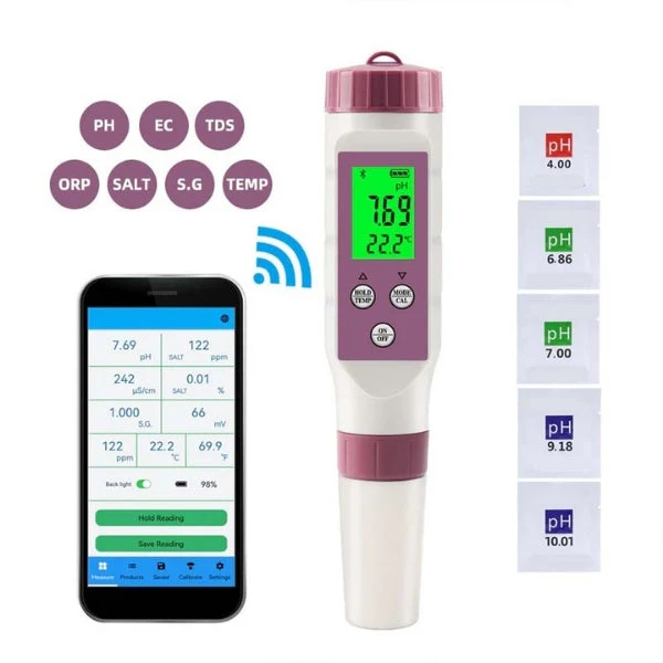 7-in-1 Digital Pool Water Testing Kit with Mobile App for Spas & Hot Tubs