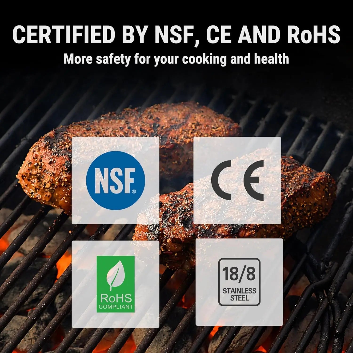 Motion-Activated Waterproof Meat Thermometer with Instant Display