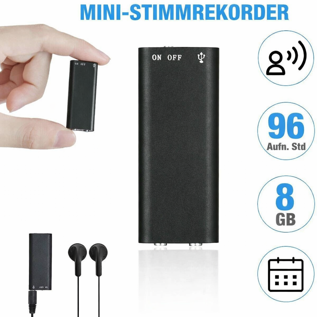 Compact Audio Recorder with One-Touch Recording Feature
