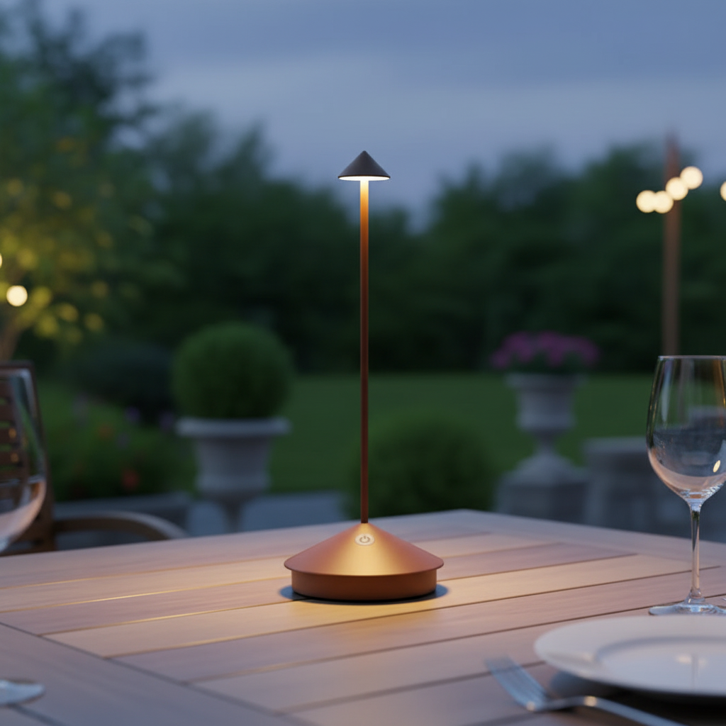 Waterproof LED Table Lamp with Wireless Dimming Feature