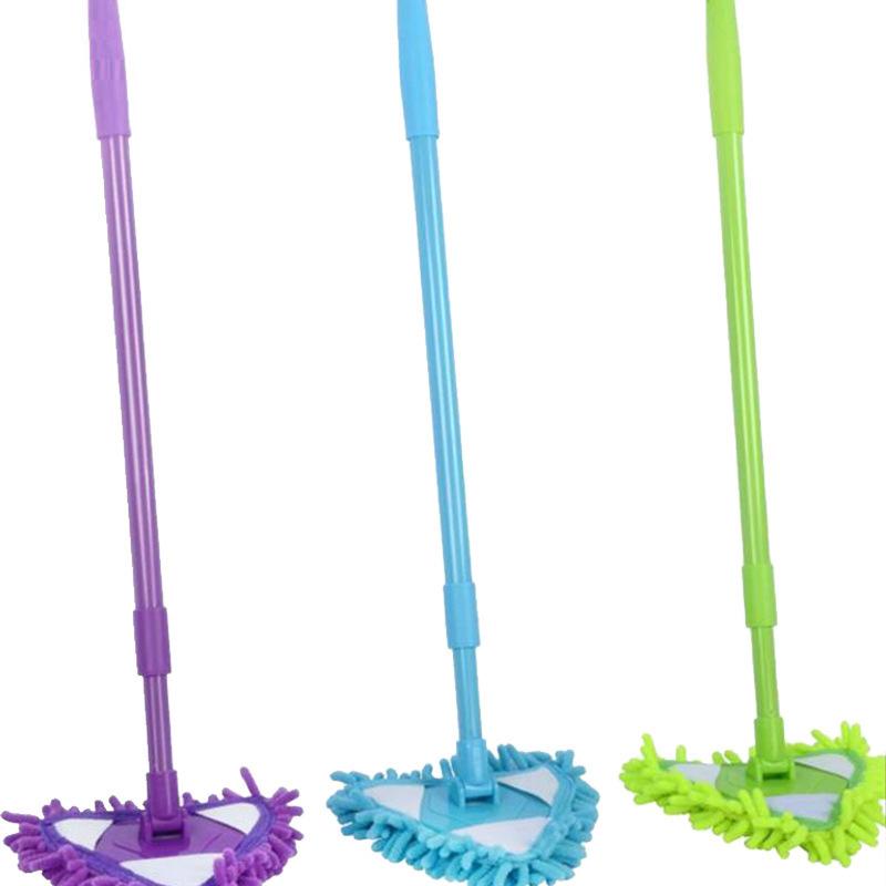 Adjustable Triangular Cleaning Mop with 180-Degree Head and Telescopic Handle