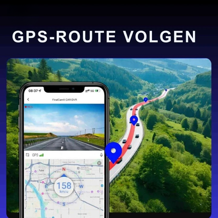 Dual-Lens 4K Dash Camera with GPS and WiFi Connectivity
