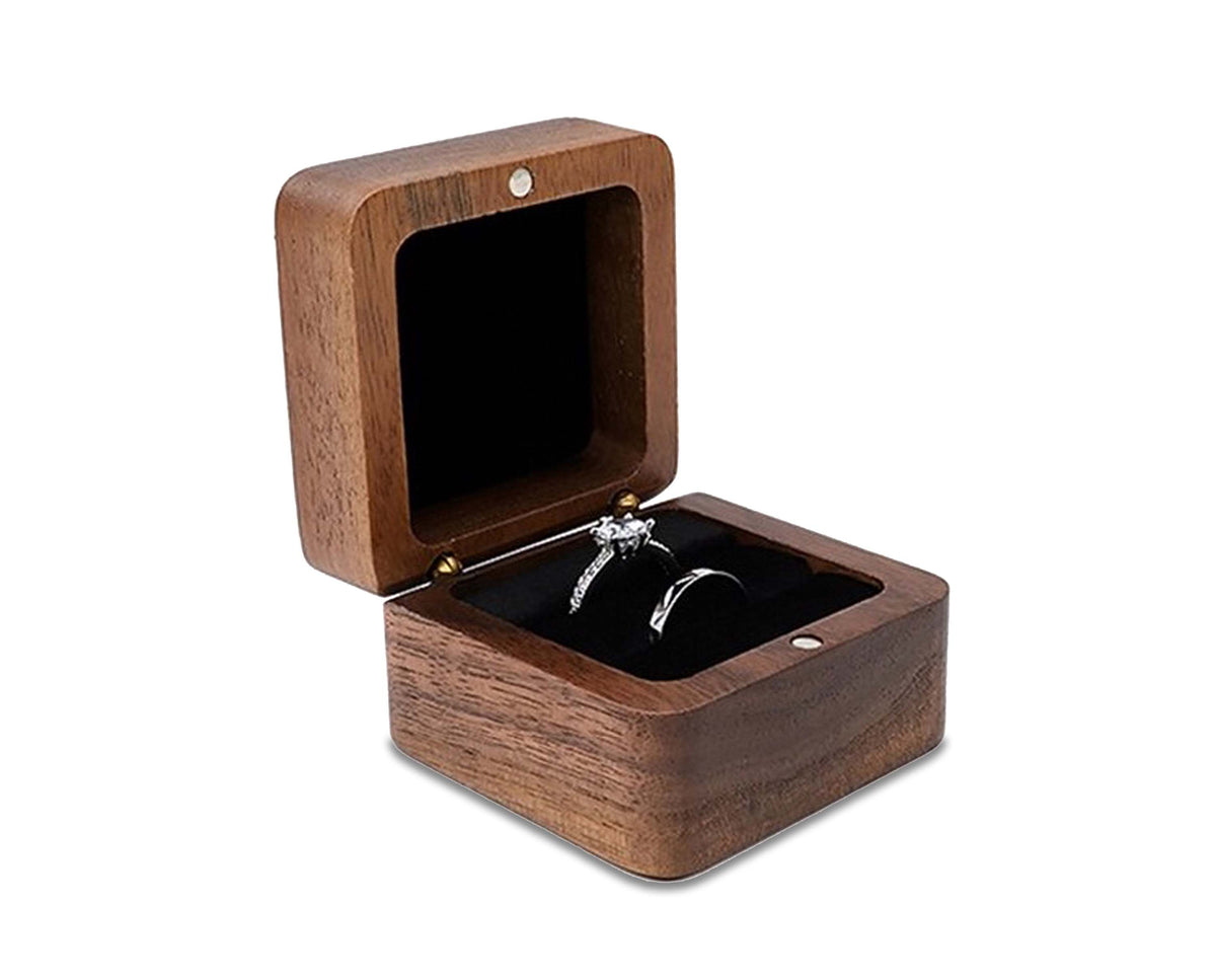 Jewelry Storage Case and Ring Box Crafted from Teak Wood