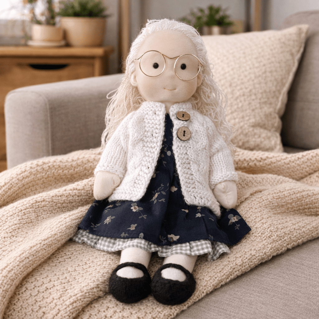 Handcrafted Waldorf Style Cotton Doll for Imaginative Play
