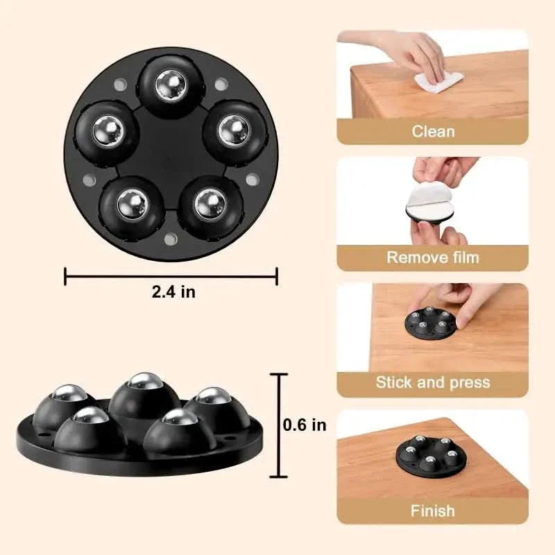 Easy Glide Rollers for Furniture Leg Support
