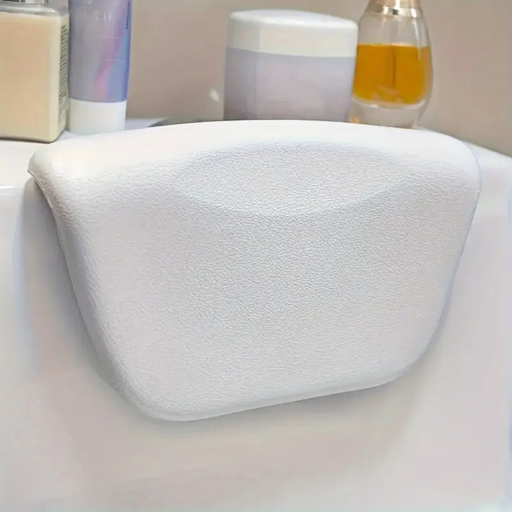 Non-Slip Suction Cup Bath Pillow for Head and Neck Comfort in Memory Foam