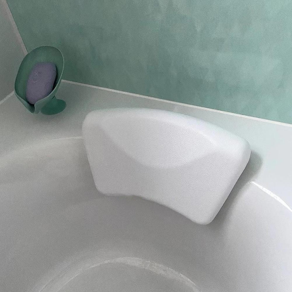 Non-Slip Suction Cup Bath Pillow for Head and Neck Comfort in Memory Foam
