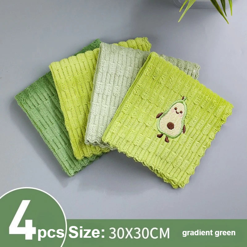 GreenGrove - Stylish Avocado-Inspired Kitchen Towel Set of 4