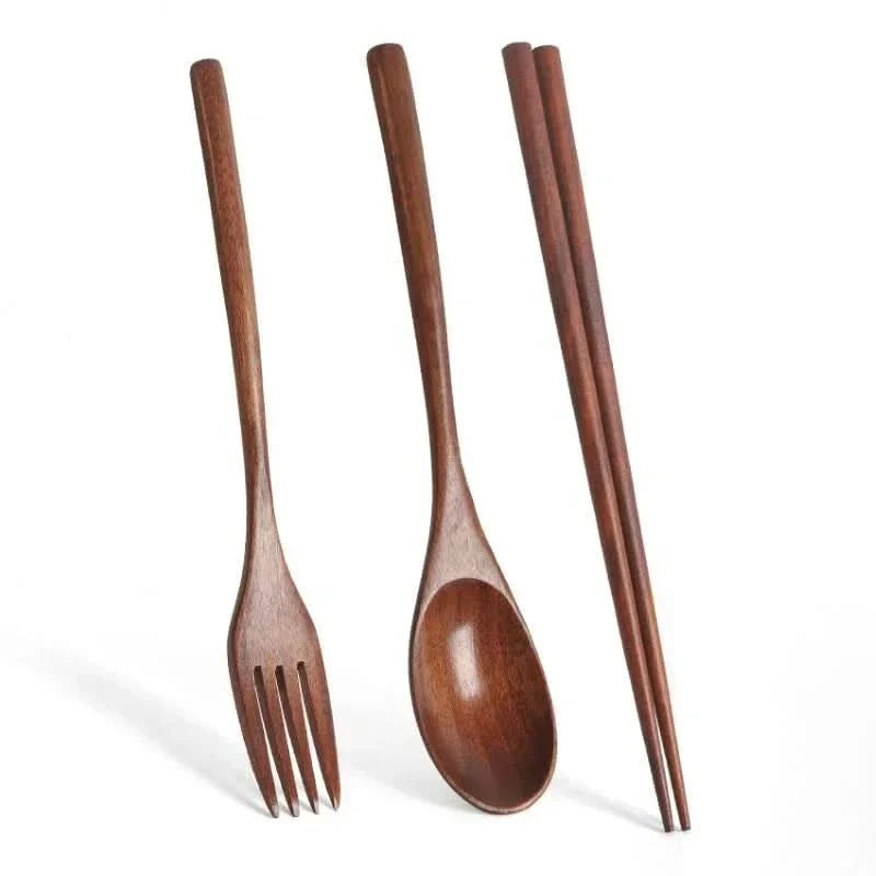 Portable Dining Utensil Set - Spoon, Fork, and Chopsticks for On-the-Go