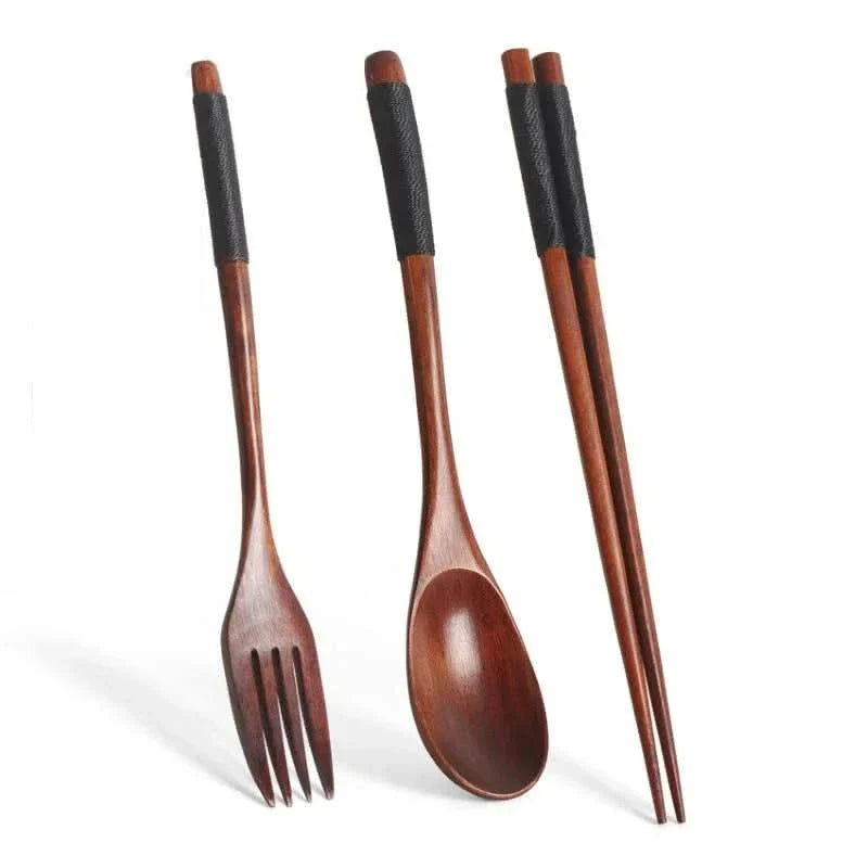 Portable Dining Utensil Set - Spoon, Fork, and Chopsticks for On-the-Go