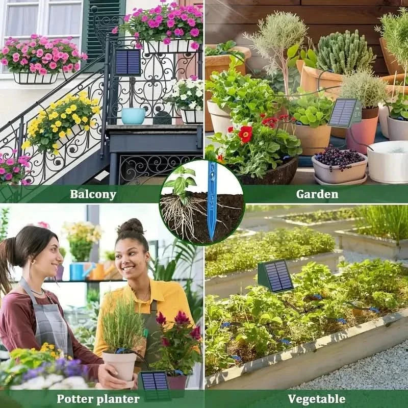 Automatic Watering Timer Kit for Balcony, Patio, and Raised Garden Beds – Smart Solar Drip Irrigation System
