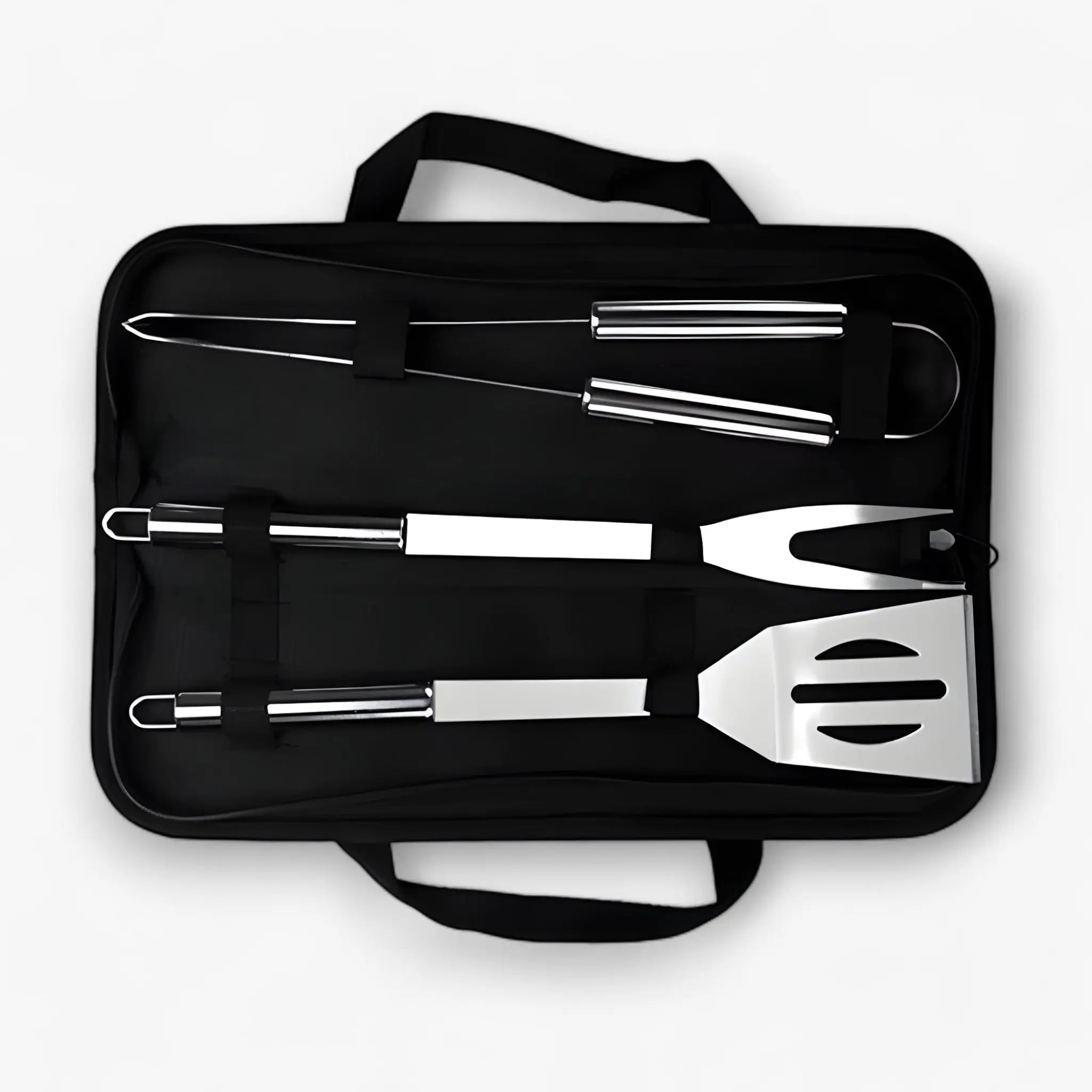 Stainless Steel Barbecue Tool Set with Carry Bag – Heat-Resistant Grip