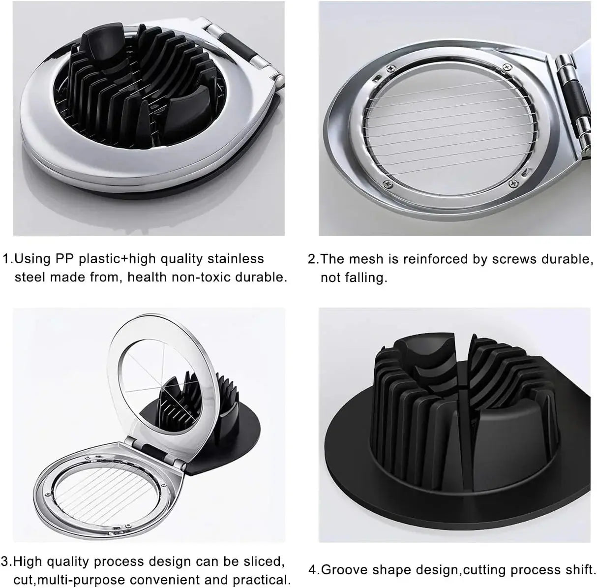 3-in-1 Egg Separator – Slices, Splits, and Quarters Eggs