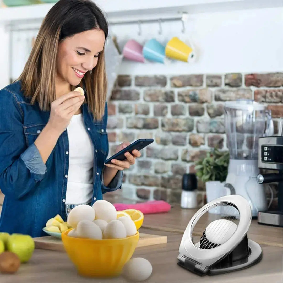 3-in-1 Egg Separator – Slices, Splits, and Quarters Eggs