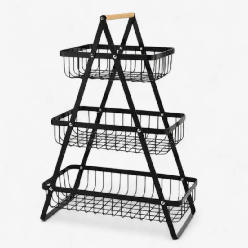 Decorative Iron Basket with Handle – 2 or 3 Tiers, Beaded Accent