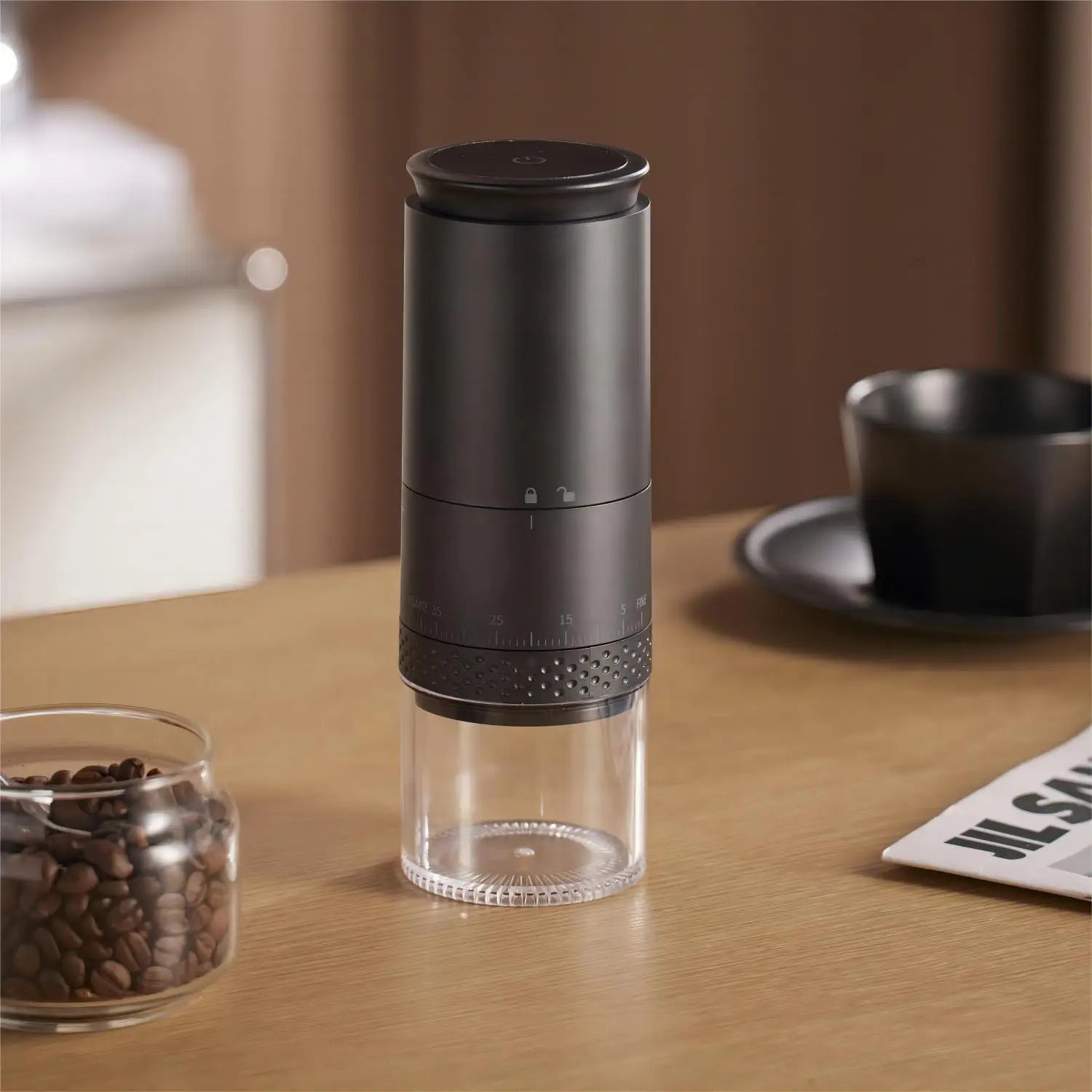 Portable Coffee Grinder with Customizable Grind Settings and USB Charging