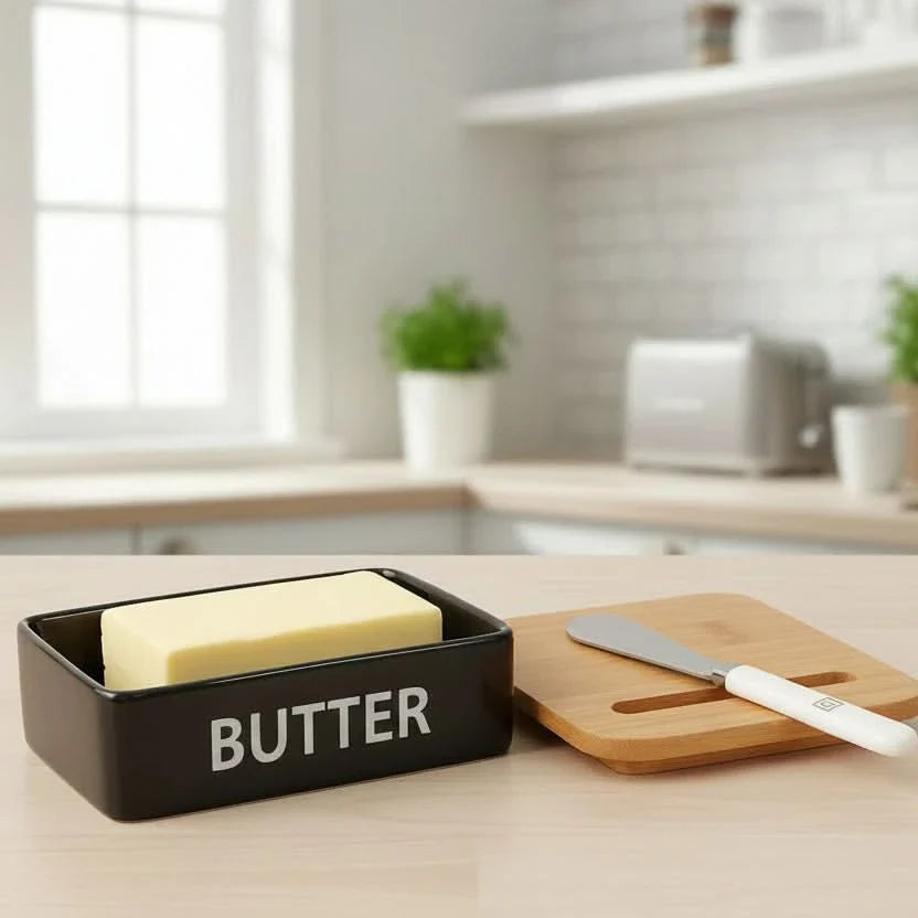 Butter Dish with Double Silicone Seal for Freshness Storage
