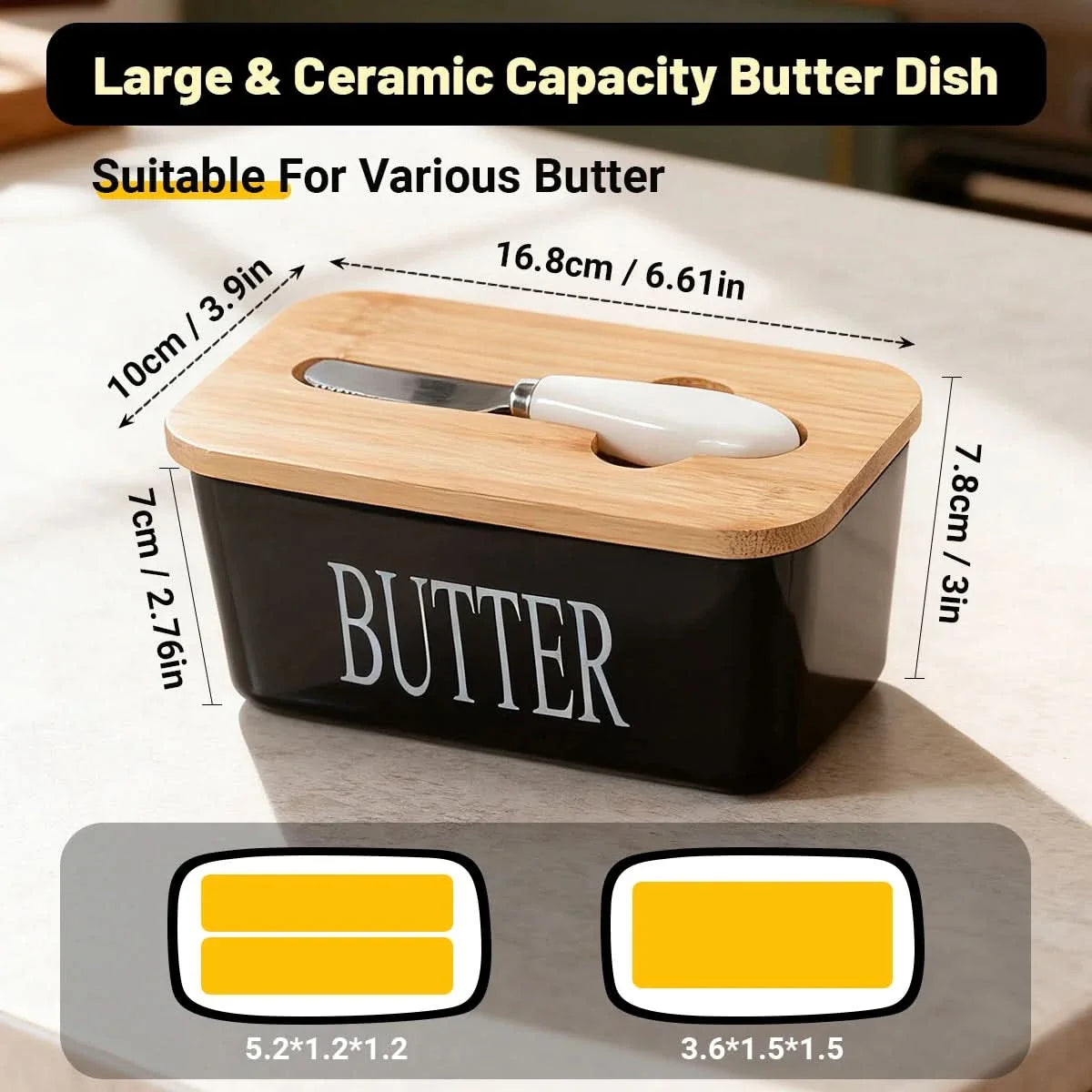 Butter Dish with Double Silicone Seal for Freshness Storage