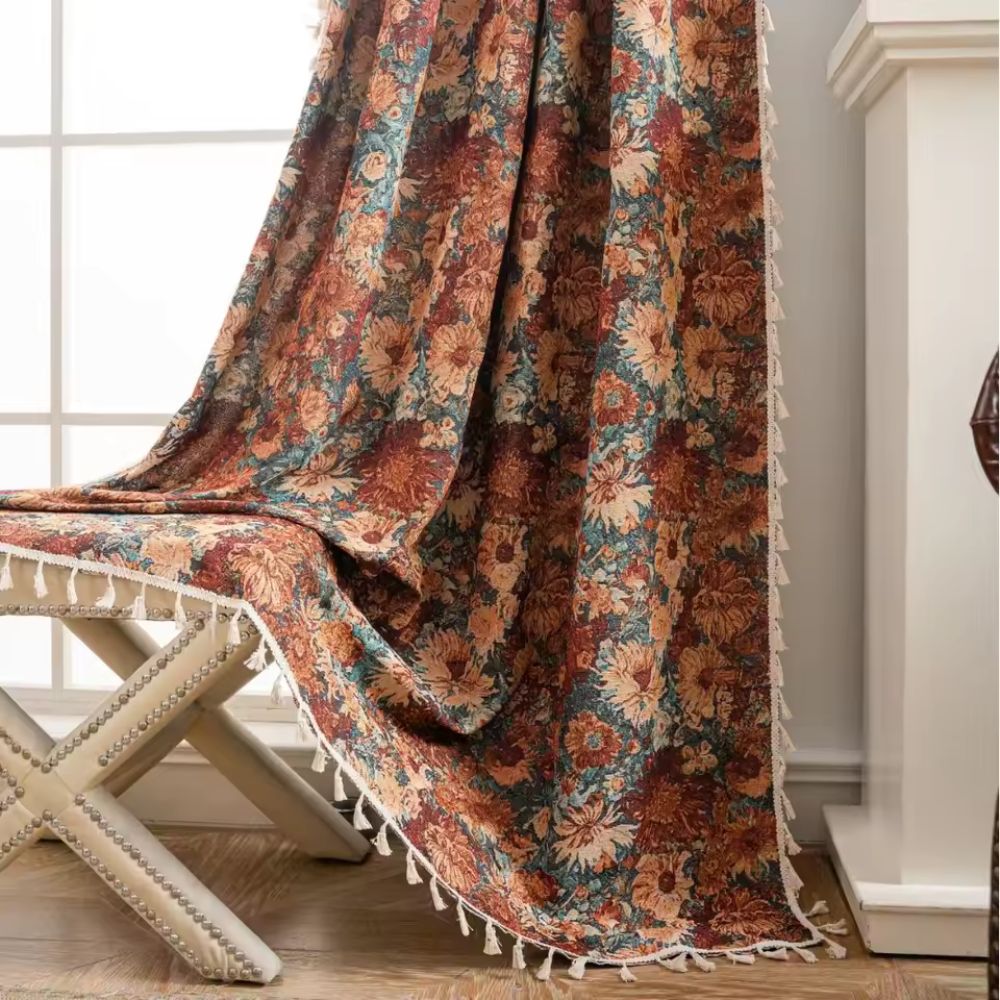 Charming Floral Tapestry Curtain for Elegant Interiors