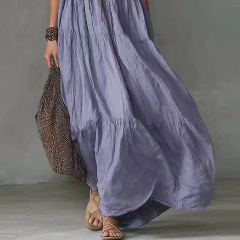 Sleeveless Bohemian Style Dress with Flowing Fit for Summer