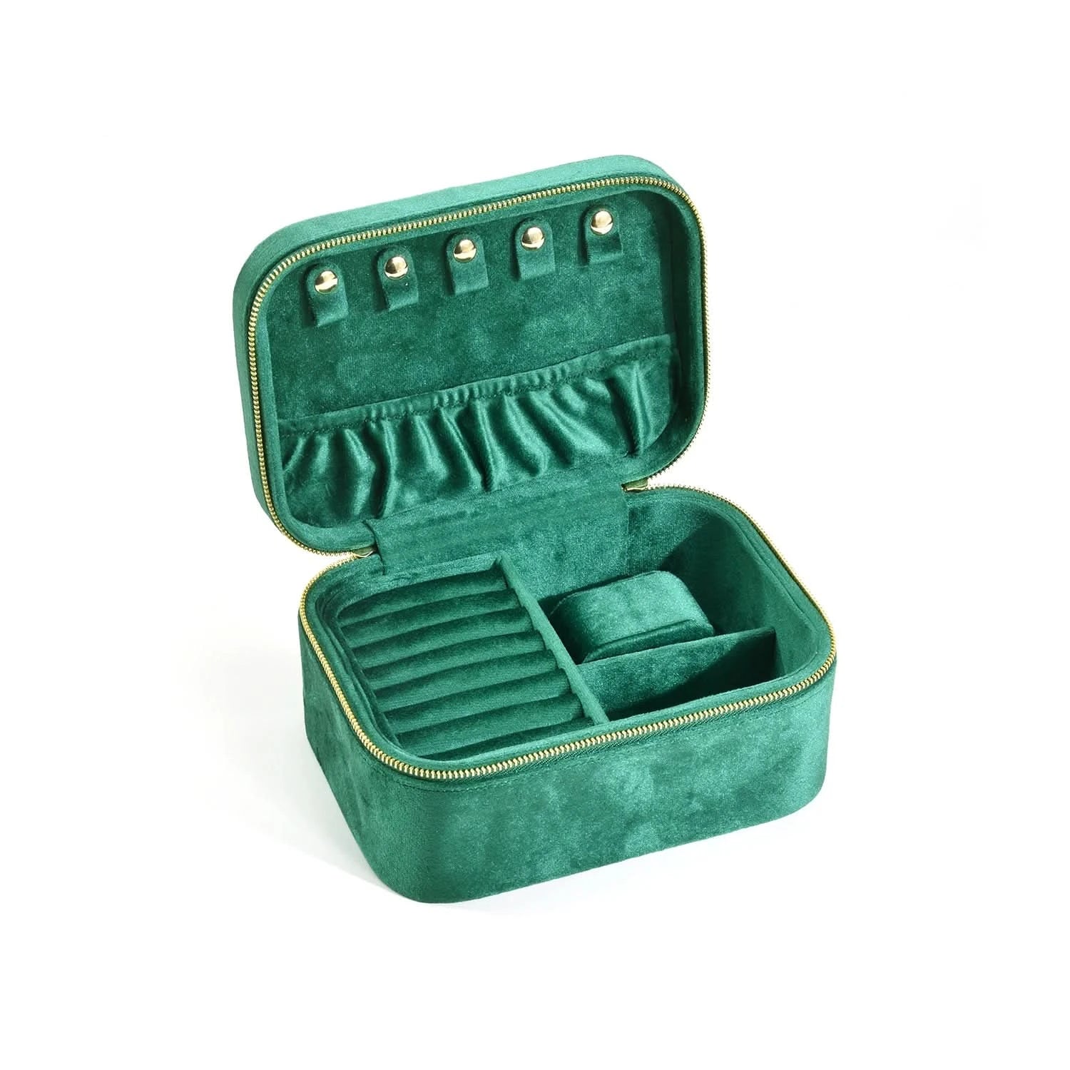 Suede Jewelry Travel Case with Stylish Storage Solution
