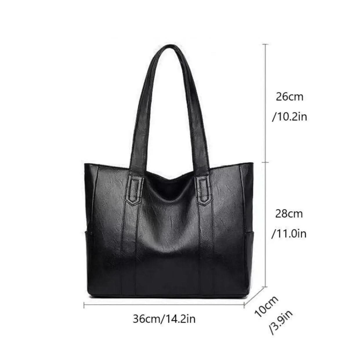 Spacious Everyday Handbag - Vintage Leather Shoulder Bag