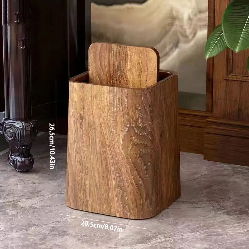 Dual-Compartment Waste Bin with Swing Lid – Stylish Marble-Style Trash Can for Home and Office