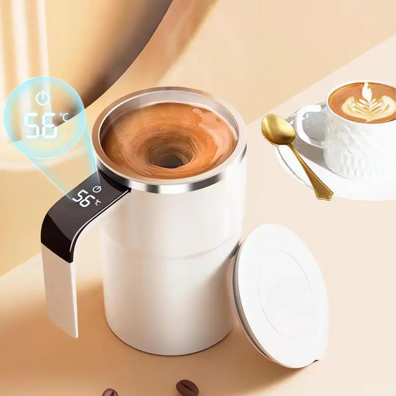 Self-Stirring Electric Coffee Mug with Digital Display
