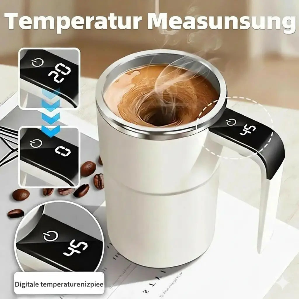 Self-Stirring Electric Coffee Mug with Digital Display
