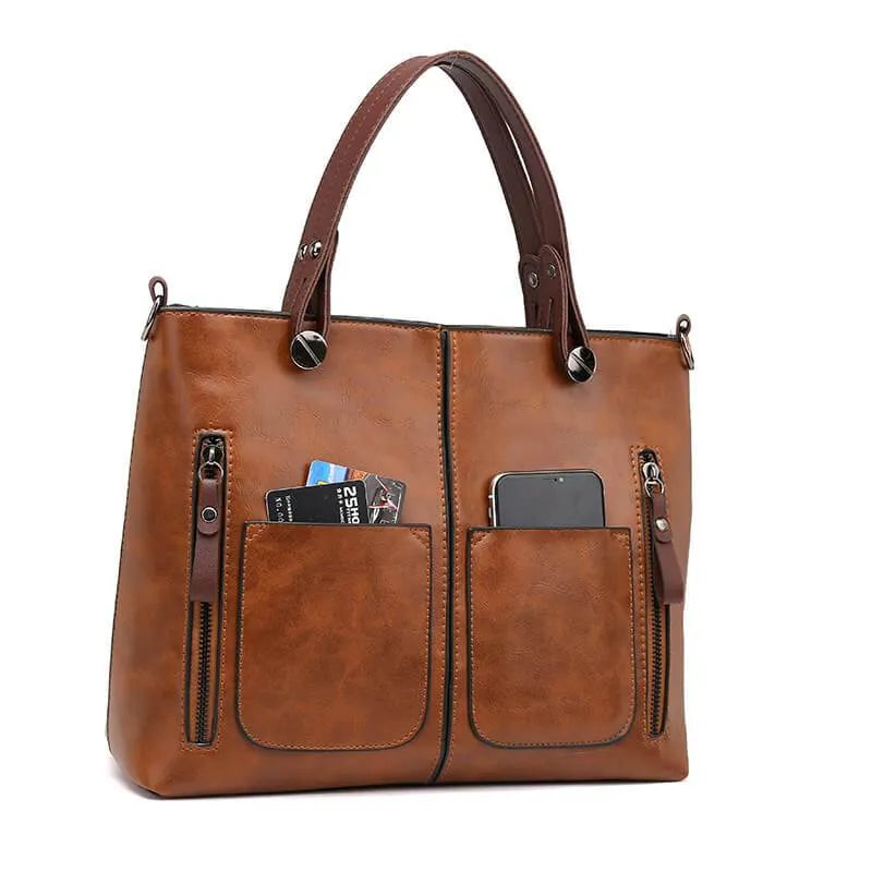 Chic Vintage Leather Shoulder Bag for Women with Artisan Craftsmanship