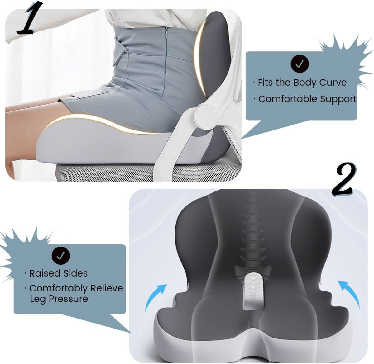 Memory Foam Seat Cushion for Posture Support