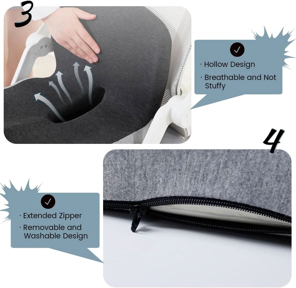 Memory Foam Seat Cushion for Posture Support