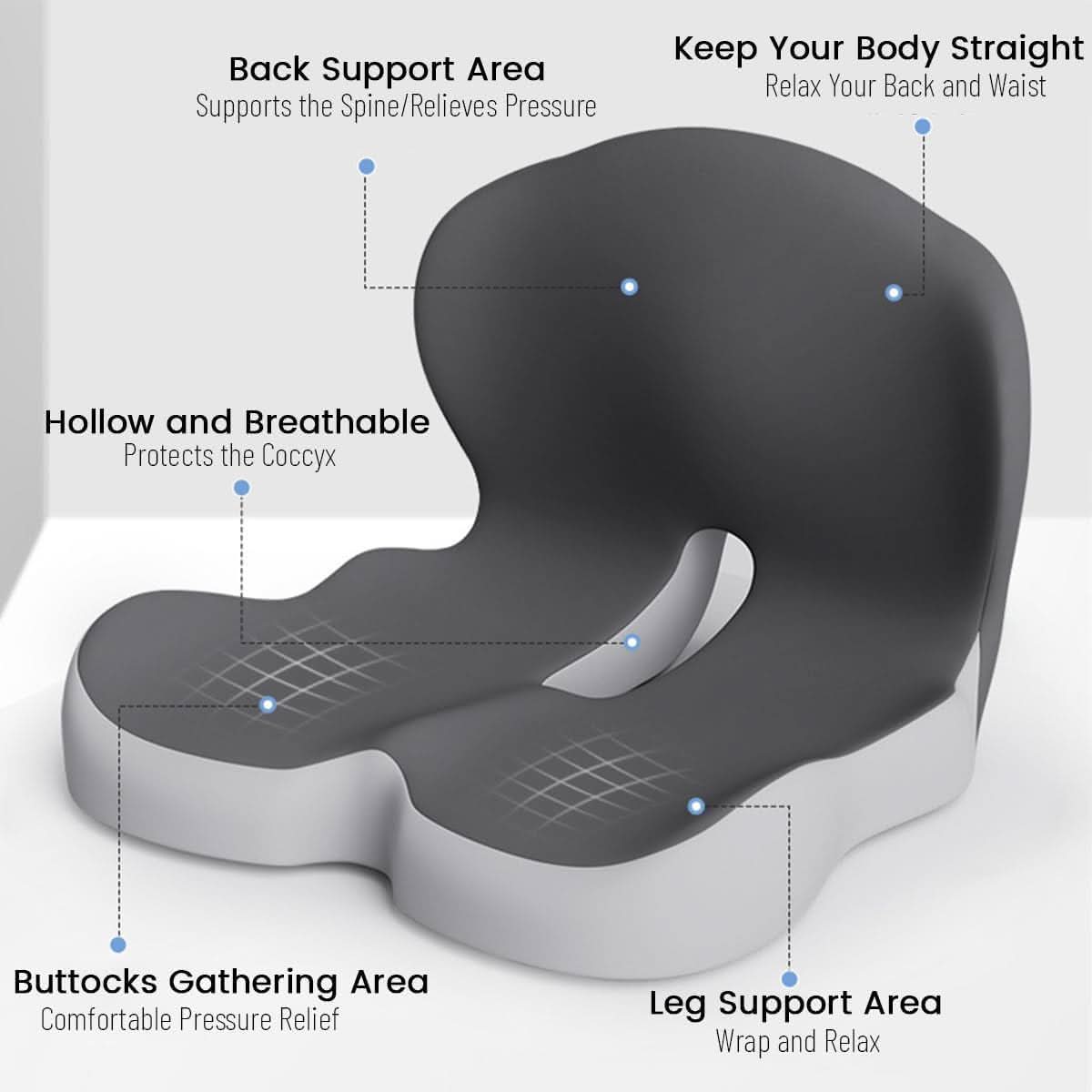 Memory Foam Seat Cushion for Posture Support