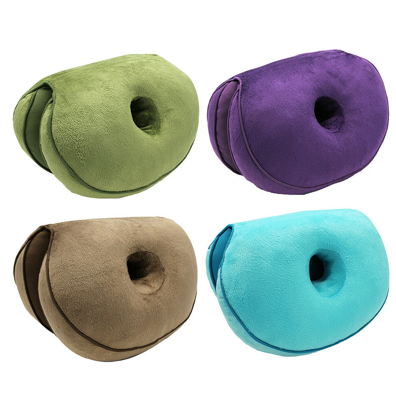 ErgoSoothe - Luxurious Memory Foam Seat Cushion for Back Relief, Black