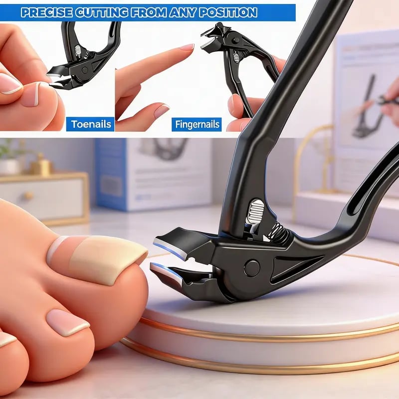Ergonomic Nail Scissors with Long Handle and Angled Tip
