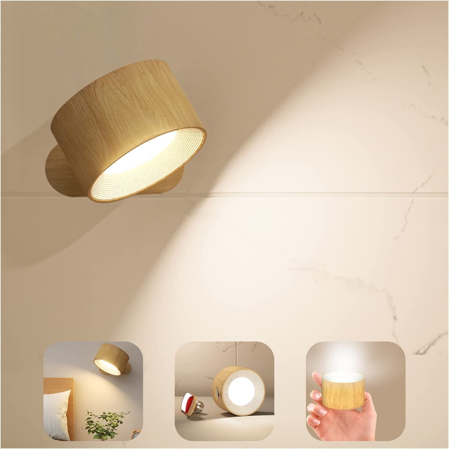AuraFlex Wireless LED Wall Light with Remote Control