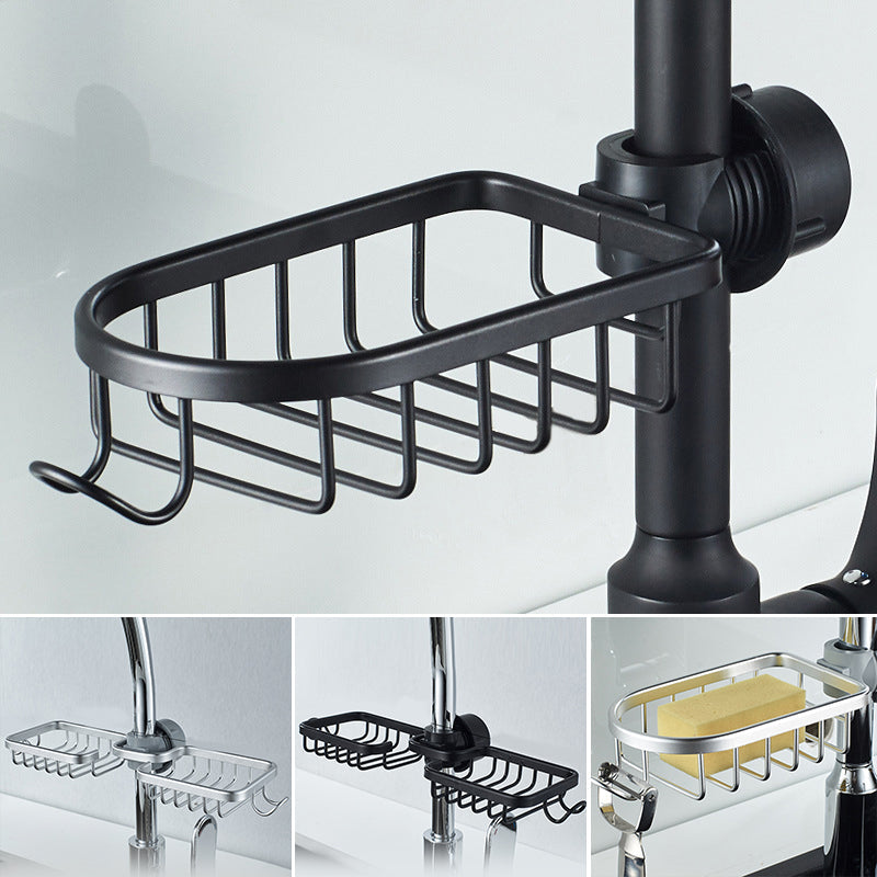 Rustproof Shower Caddy for Soap and Shampoo – Wall-Mounted Aluminum Shelf in Silver or Black