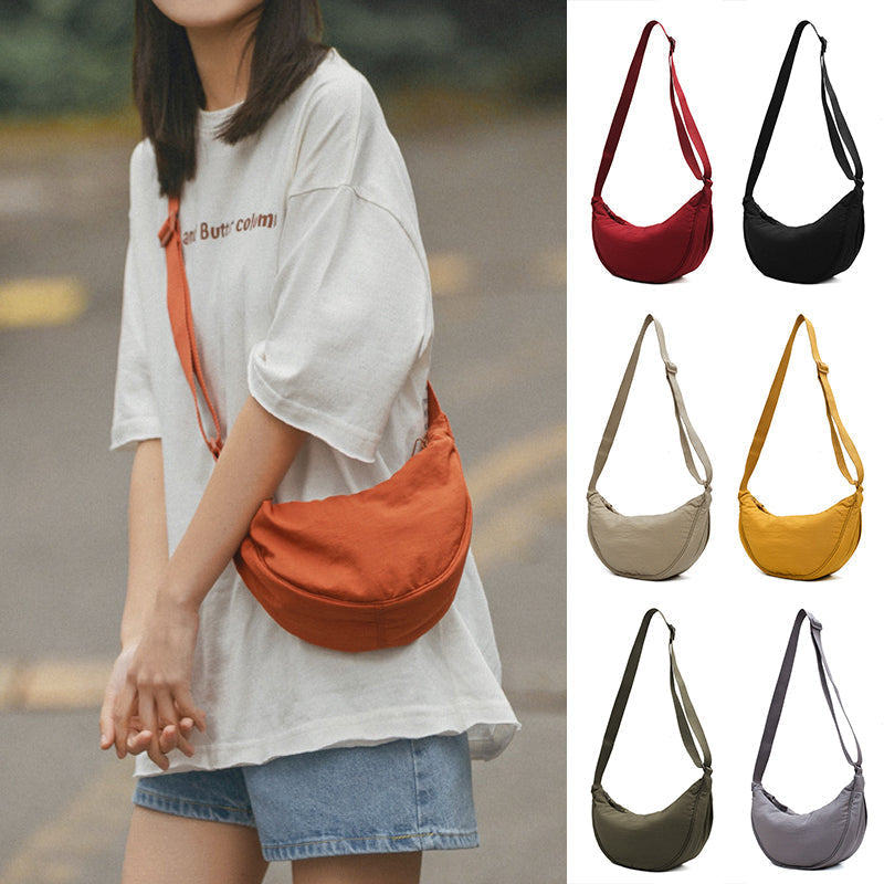Adjustable Strap Half-Moon Shaped Shoulder Bag
